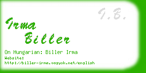 irma biller business card